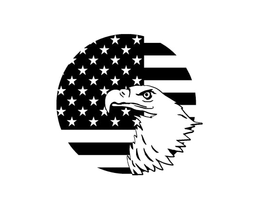 American Eagle Flag Decal – Patriotic Vinyl Sticker