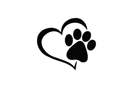 Paw Print Heart Decal