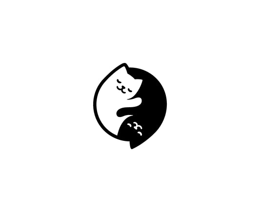 Ying Yang Cat Decal