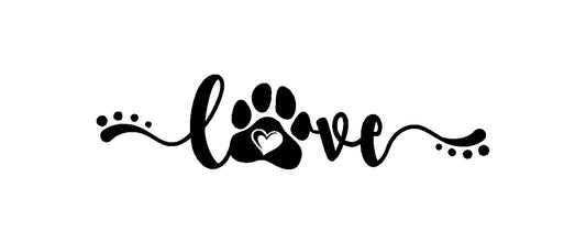 Love Paw Print Sticker - Ideal for Cars, Laptops, and More