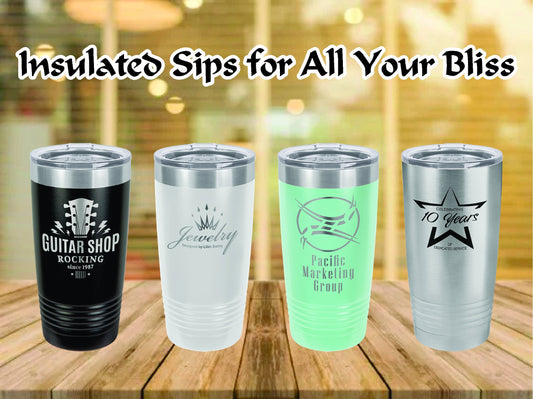 Personalized tumbler, 20 oz. with Slider Lid, PERSONALIZED, CUSTOM, engraved, laser